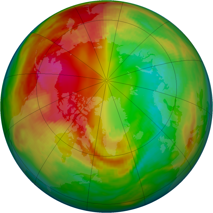 Arctic ozone map for 17 February 1984